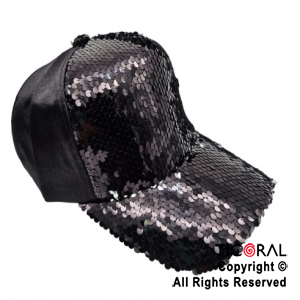 SOMBRERO GORRO TRUCKER LENTEJUELAS PREMIUM NEGRO CAP x 1